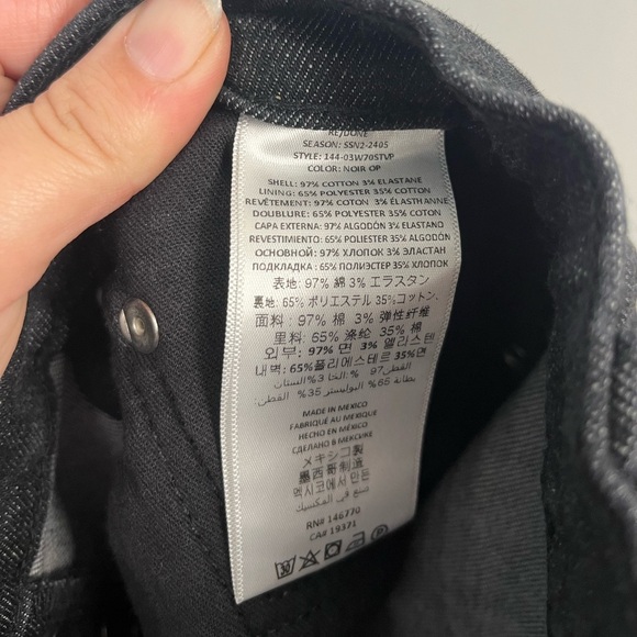 RE/DONE 70s Stove Pipe Jeans Raw Hem Washed Noir Black Buttonfly size 28 - Picture 8 of 10